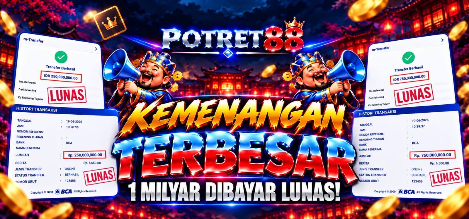 KEMENANGAN TERBESAR RP1 MILIAR DIBAYAR LUNAS